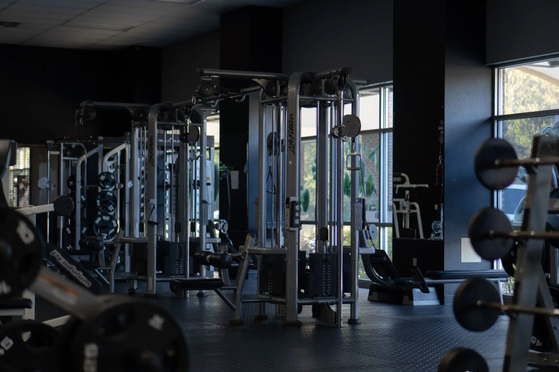 Interior of a modern independently owned gym with professional equipment